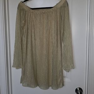 Urban Outfitters BDG Gold off the shoulder dress